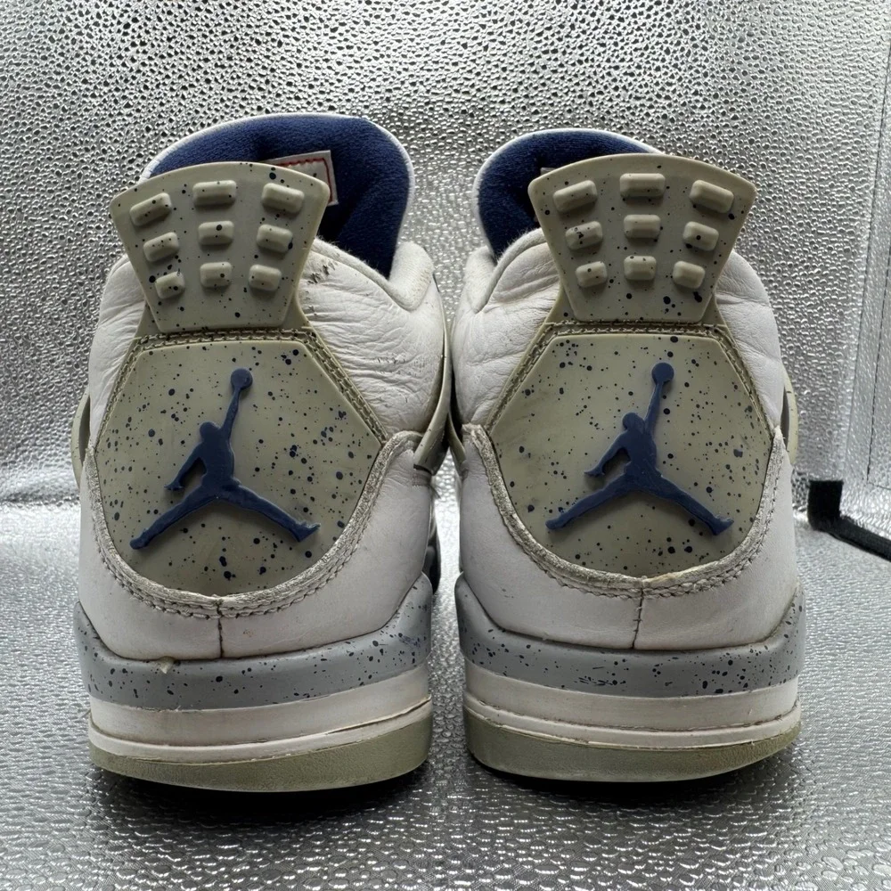 Size 10 Jordan 4 Retro Midnight Navy Mens White Good DH6927-140 Cement Print